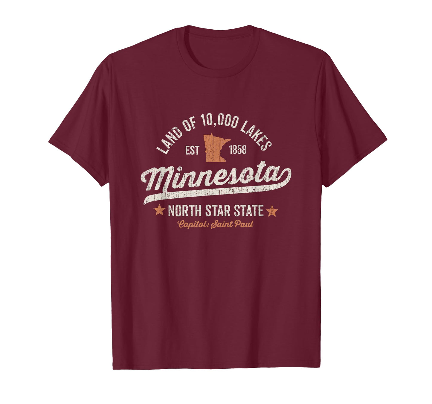 Minnesota Vintage Sports Design North Star State Rough T-Shirt