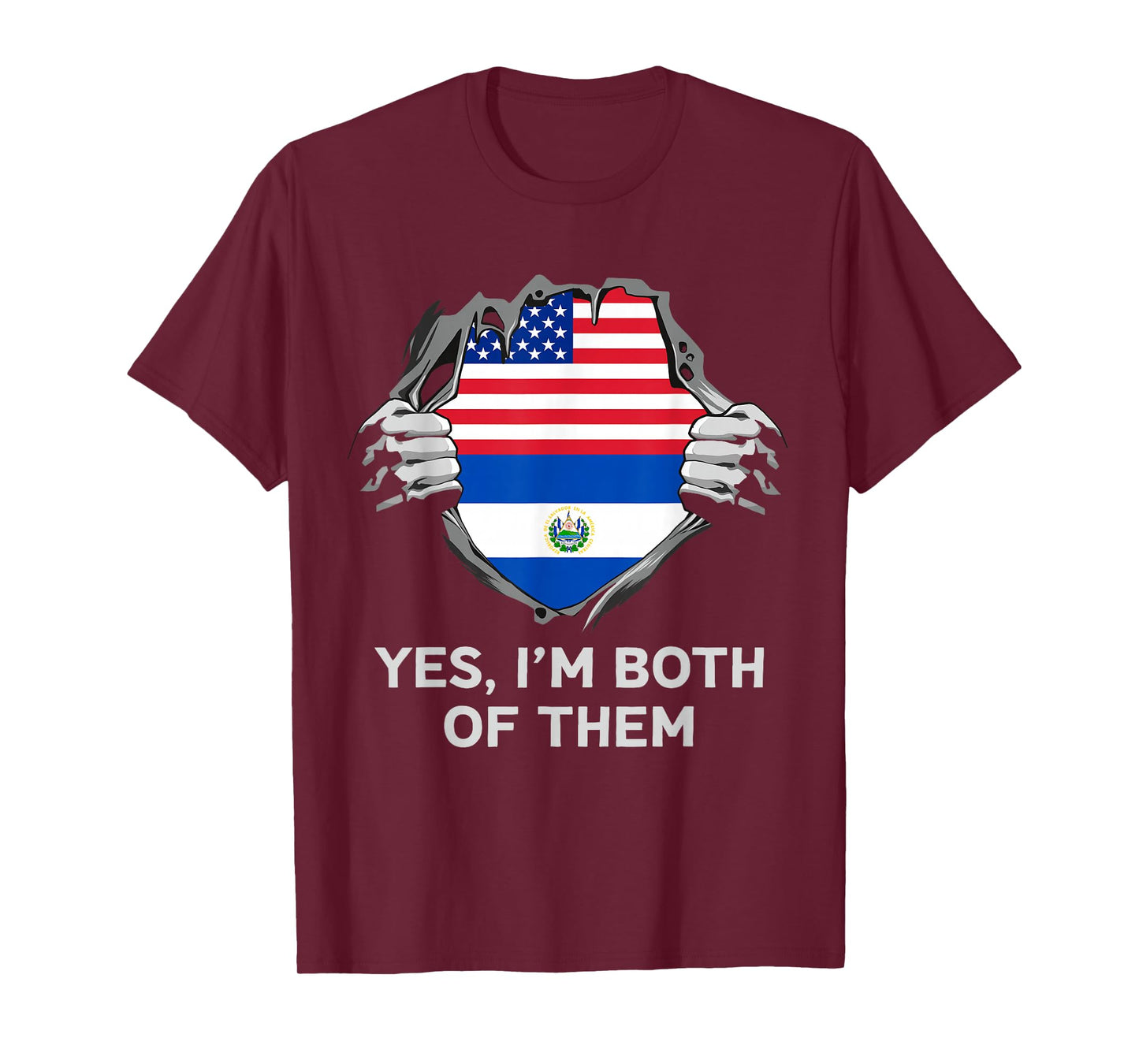 Half American Half Salvadoran USA El Salvador Flag T-Shirt