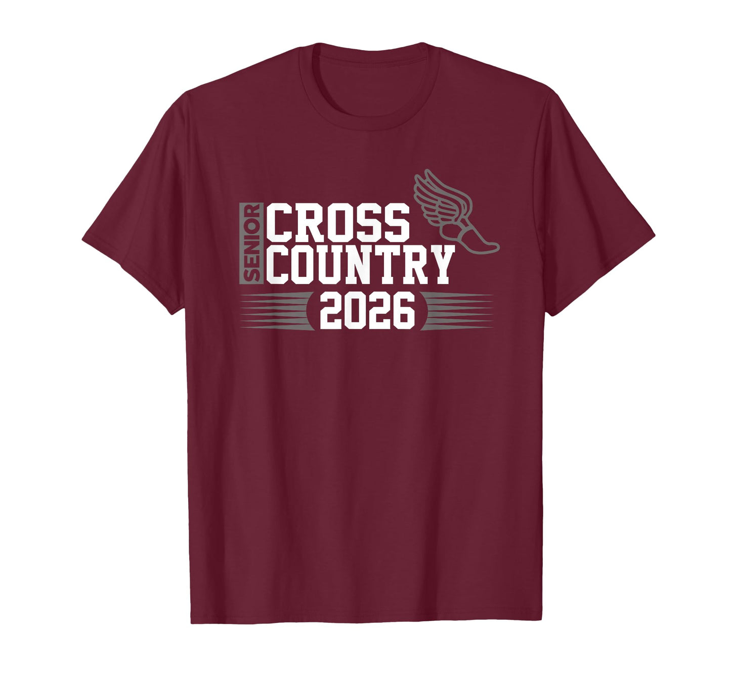 Cross Country Senior Class of 2026 Winged Foot Design T-Shirt