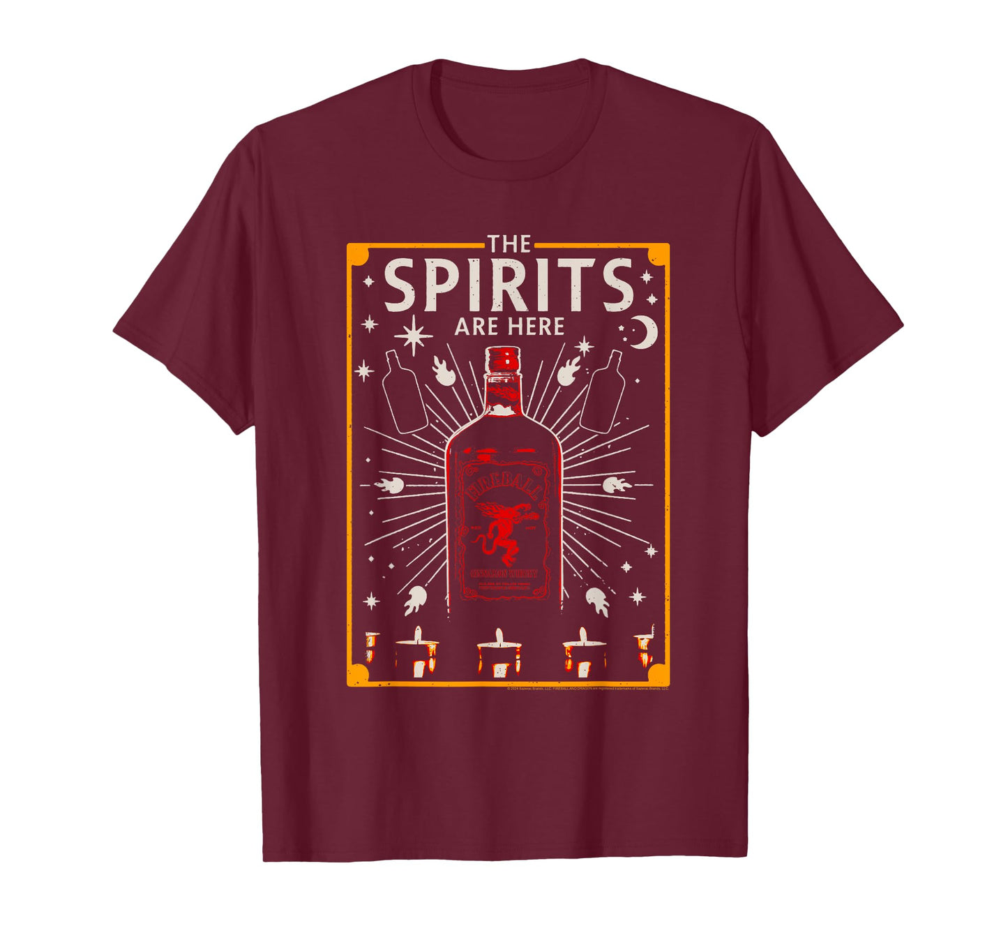 Fireball Cinnamon Whisky Bottle Spirits Are Here T-Shirt