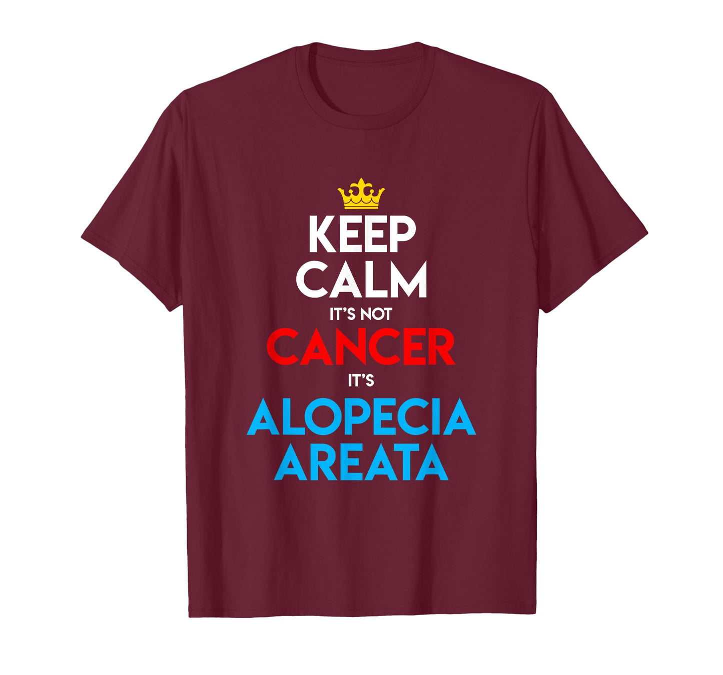 Alopecia Areata Awareness Hair Loss Bald Keep Calm T-Shirt