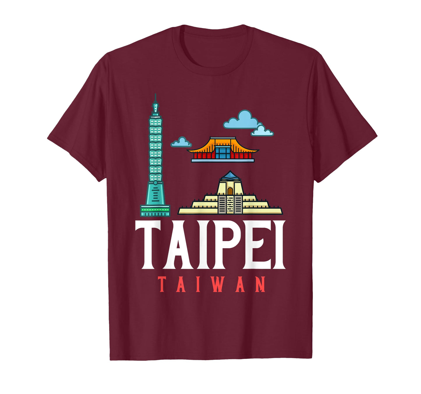 Taipei Taiwan City Skyline Map Travel T-Shirt