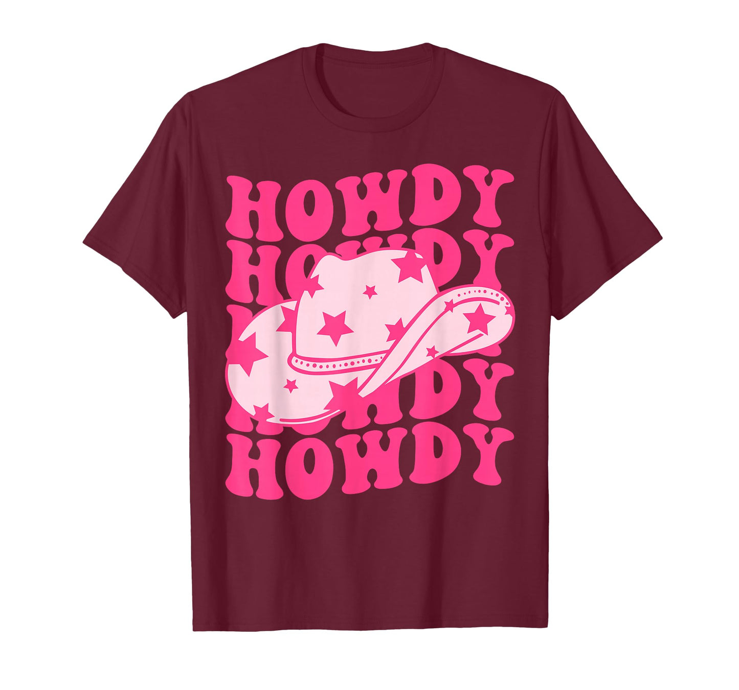 Western Country Rodeo Cowgirl Hat Women Girls Groovy Howdy T-Shirt