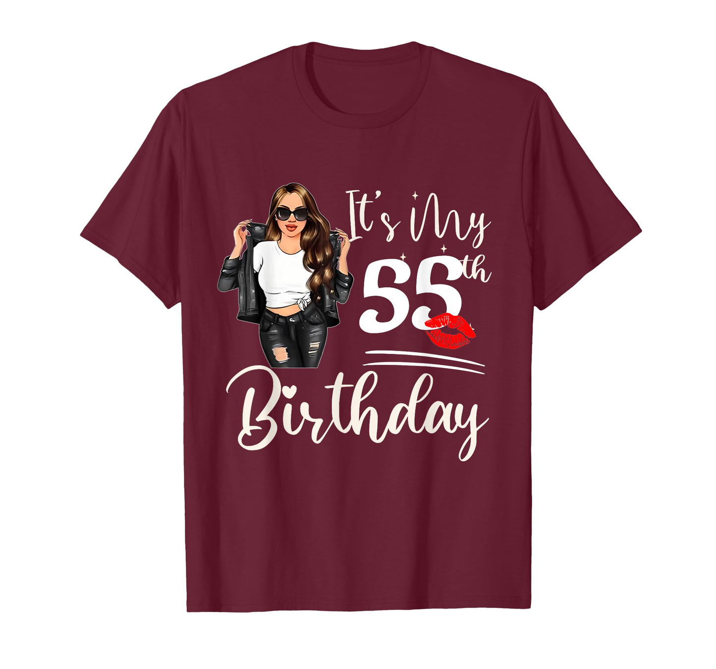 55 Years Old Black Melanin Women Girl It's My 55th Birthday T-Shirt
