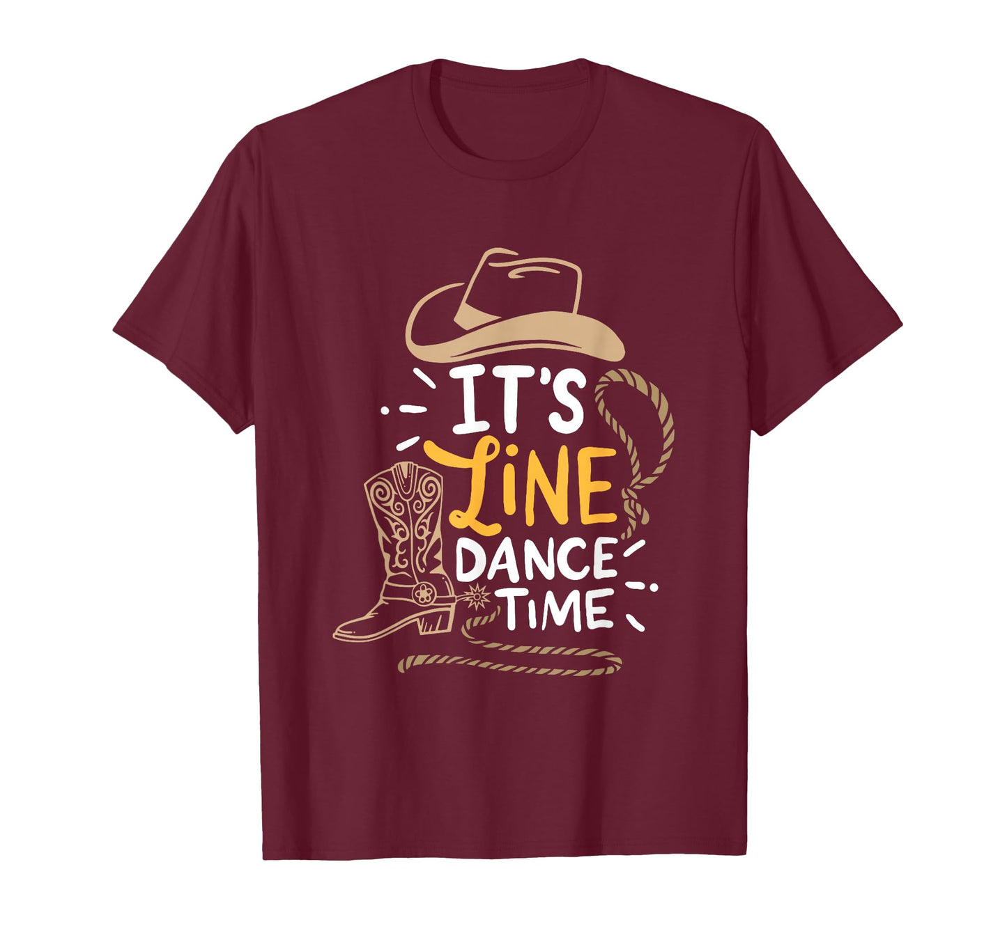 Cool Line Dance It's Line Dance Time Country Western Boots T-Shirt
