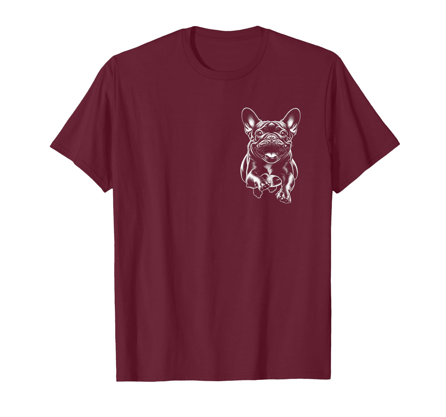 Cute French Bulldog Running On Chest T-Shirt