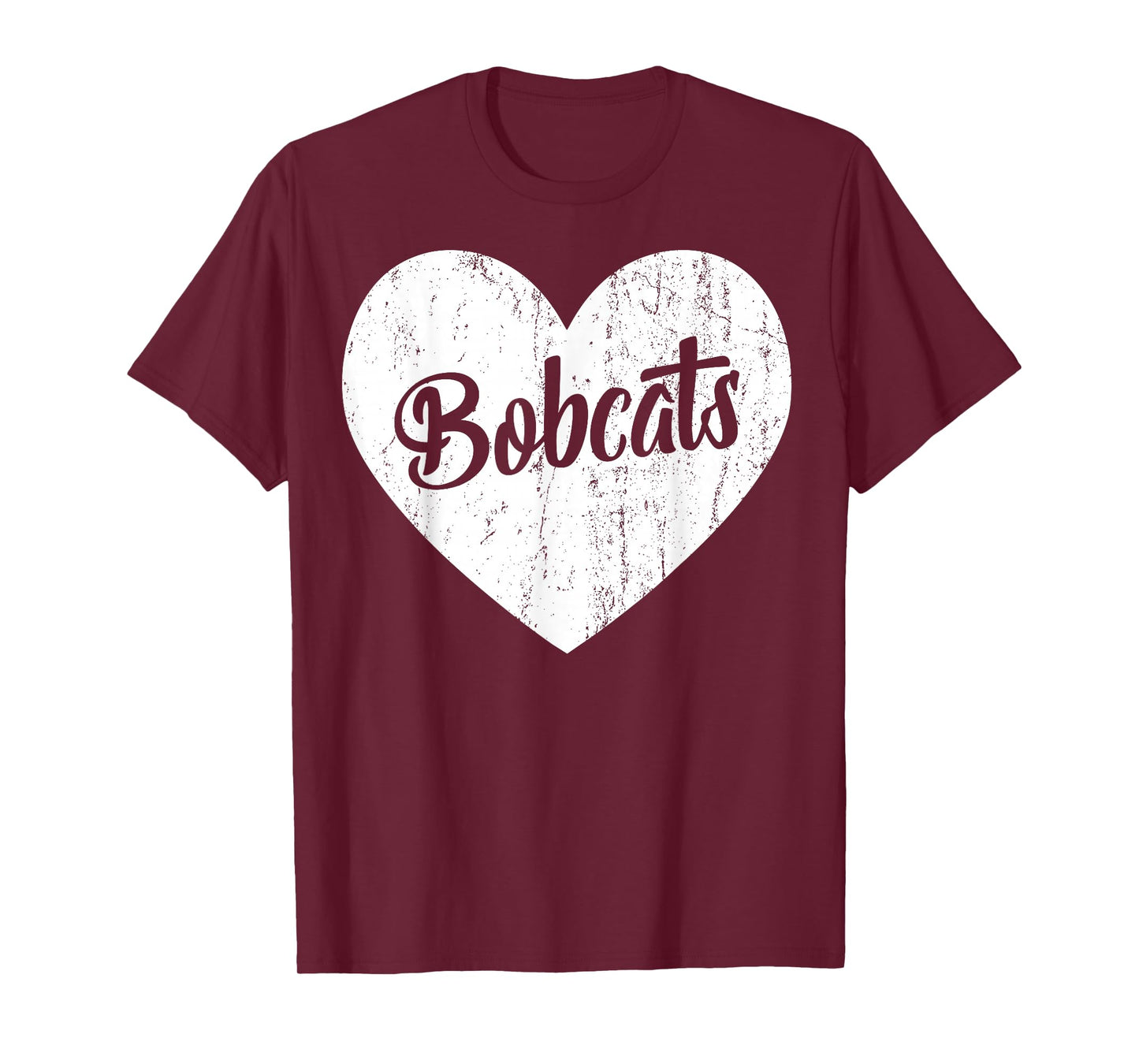 Bobcats School Sports Fan Team Spirit Mascot Cute Heart Gift T-Shirt