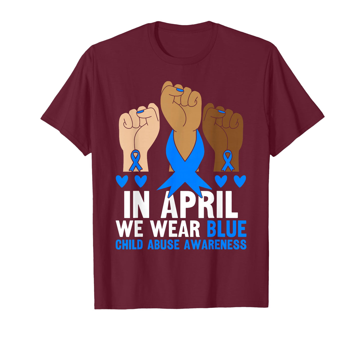 in April We Wear Blue Child Abuse Awareness Kids Abus T-Shirt