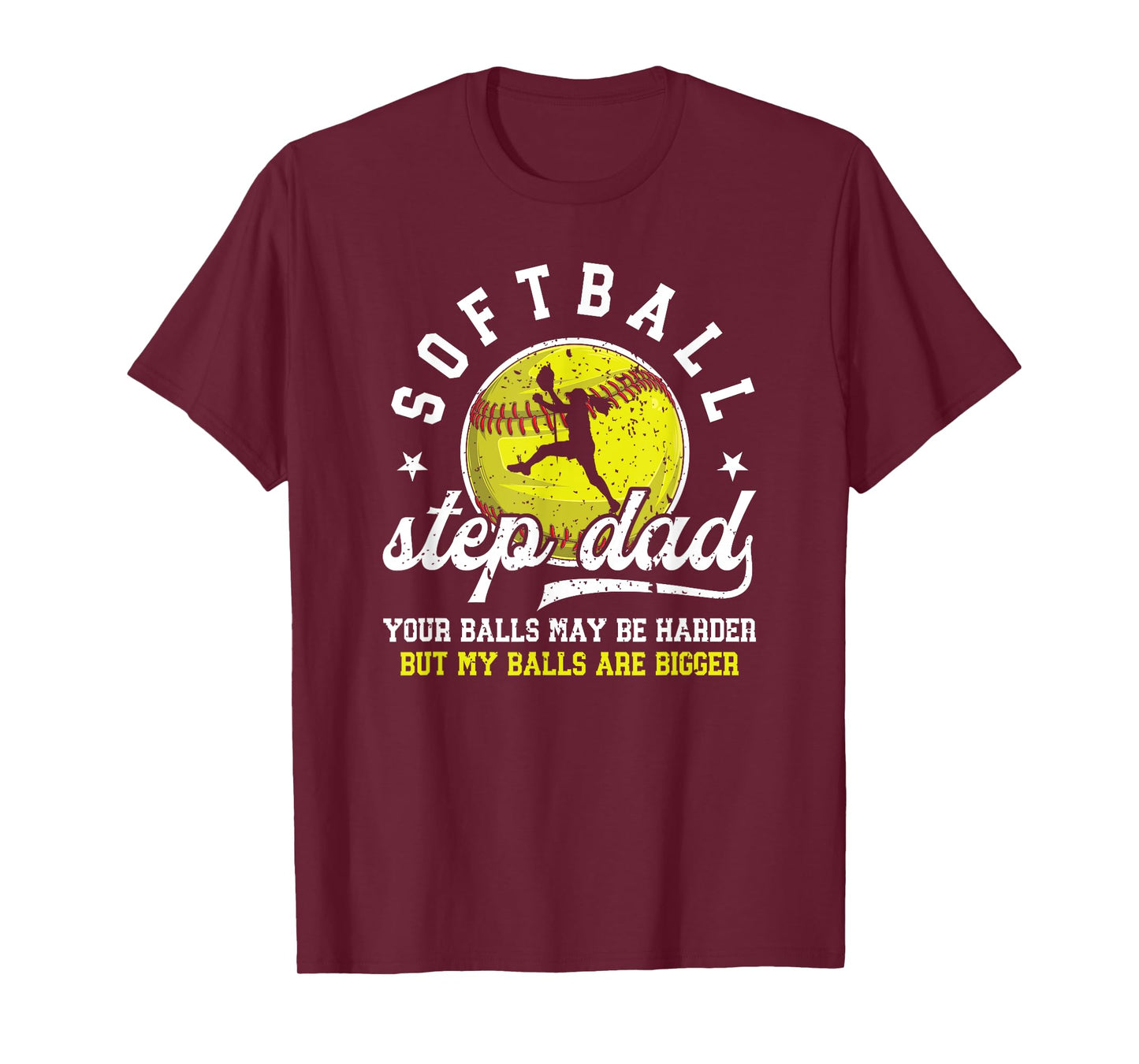 Funny Softball Step Dad Of A Softball Player Stepfather T-Shirt