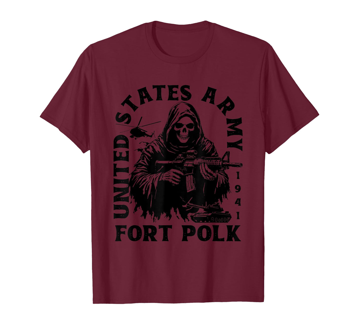 Fort Polk Louisiana LA US Military Base Veteran T-Shirt - Unisex-Adults, Grey, Small, Short Sleeve, Modern, Letter Print, Military, Training, T-Shirt