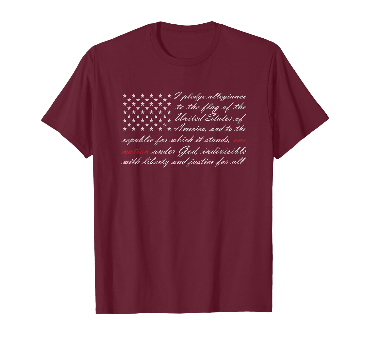 One Nation Pledge of Allegiance American Flag T-Shirt