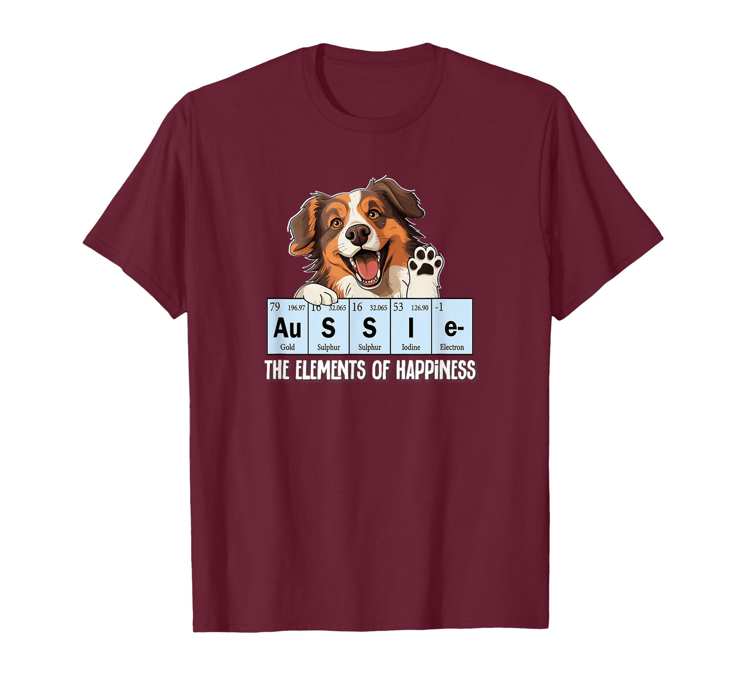 Mens Womens Kids Funny Elements Happiness Red Aussie Lover T-Shirt