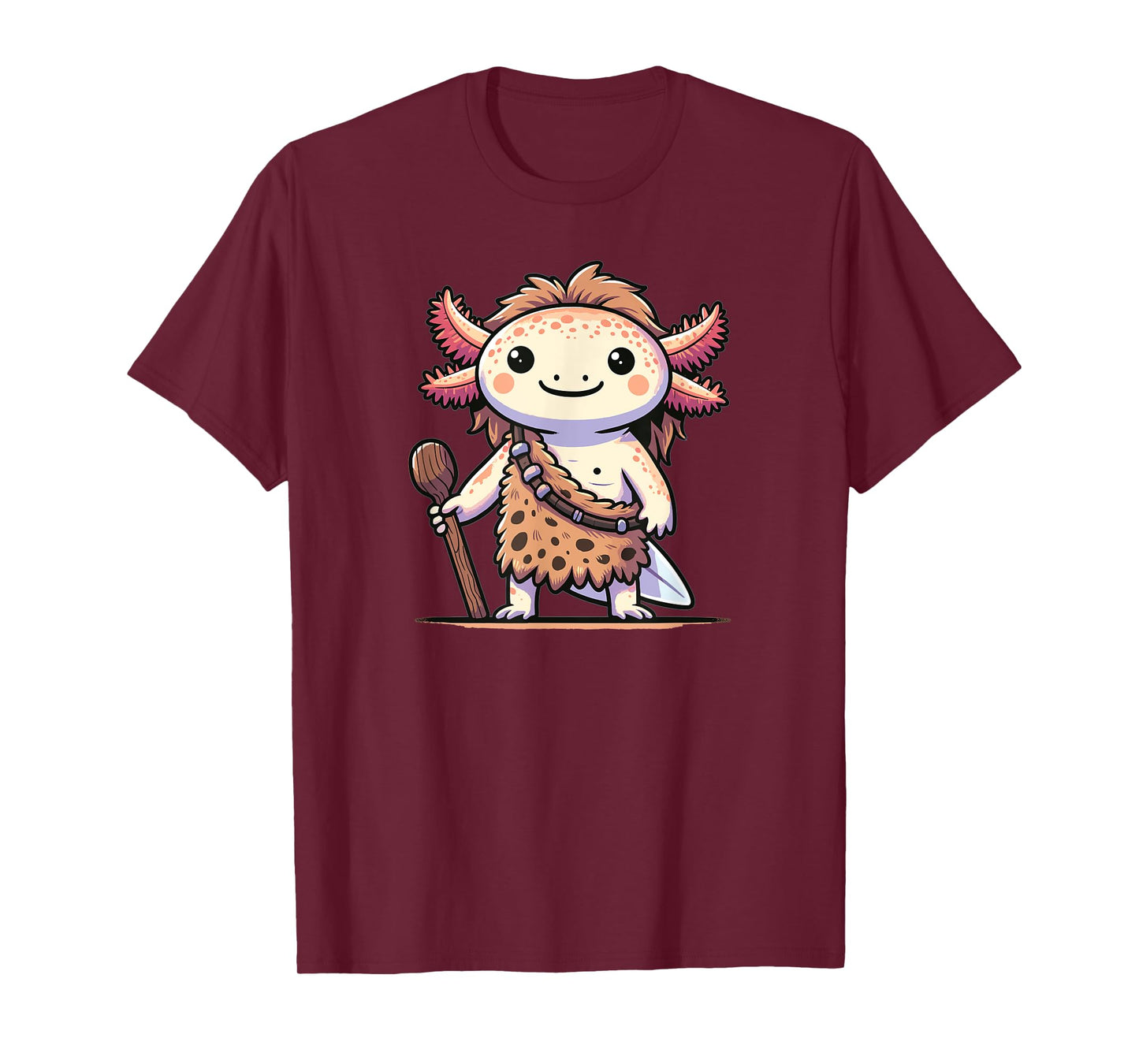 Funny Caveman Axolotl Costume T-Shirt