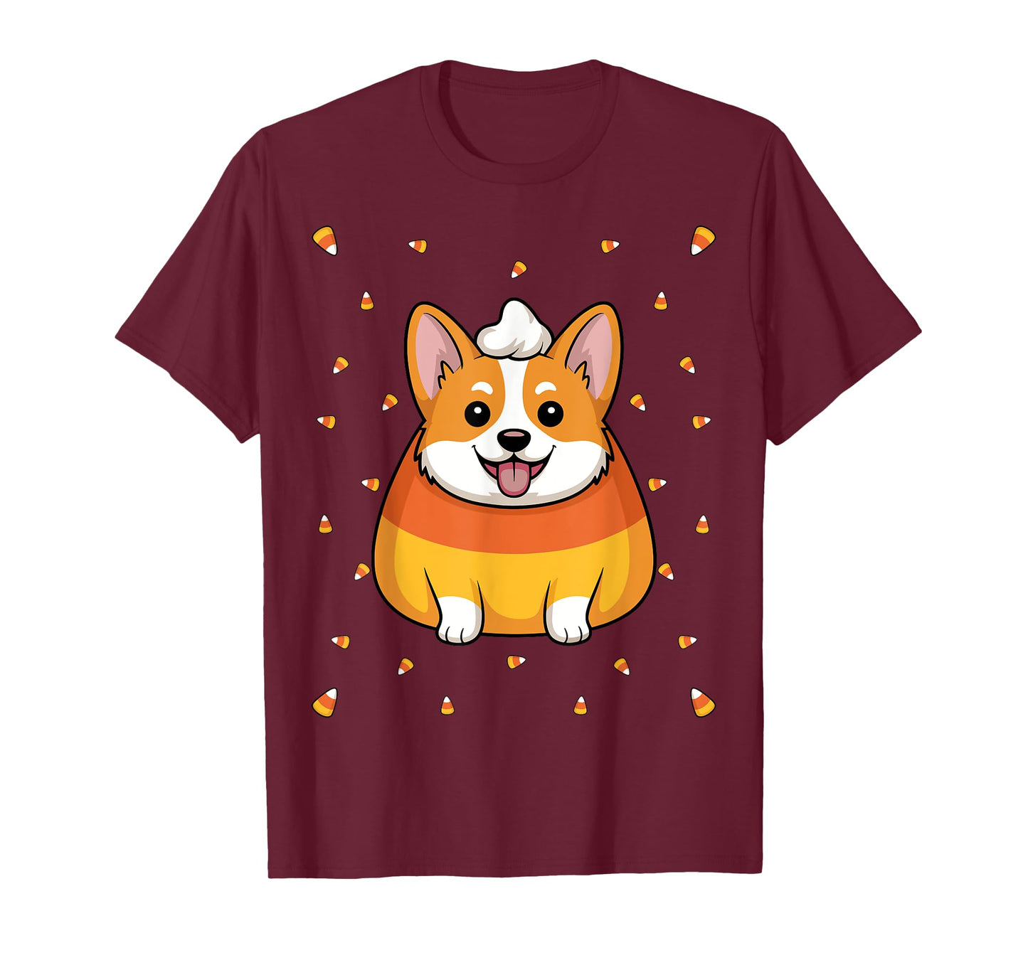 Candy Corn Cute Corgi Dog Spooky Halloween Men Women T-Shirt