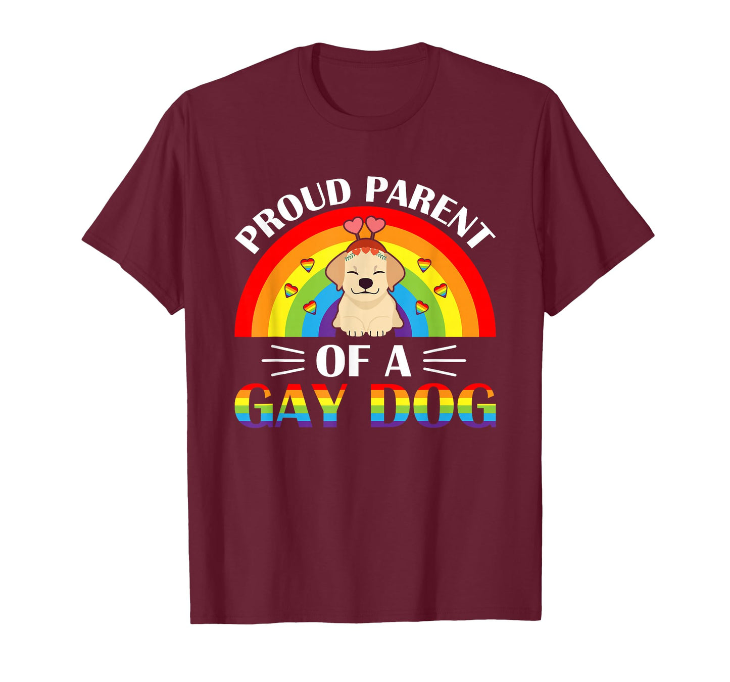 Parents of a Gay Dog LGBTQ Rainbow Pride T-Shirt