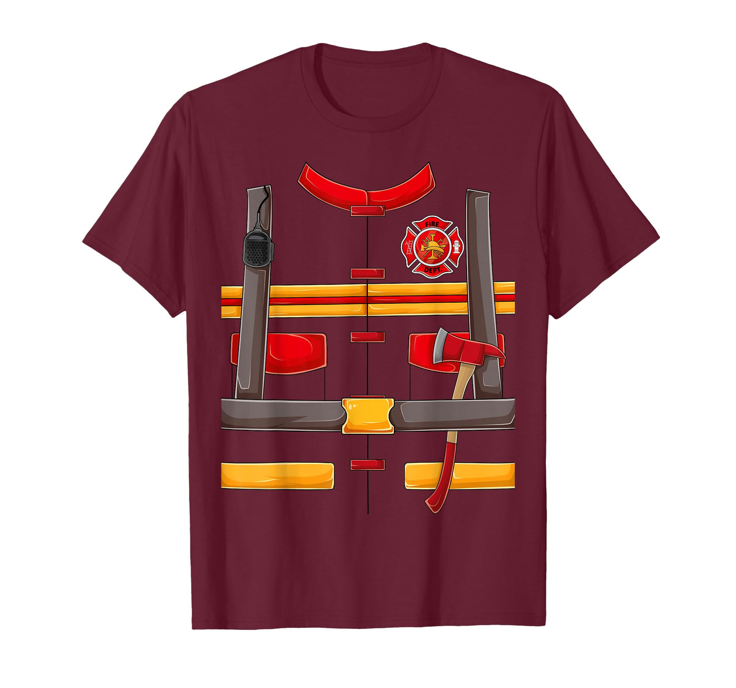 Firefighter Fireman Halloween Costume for Boys kids men DIY T-Shirt