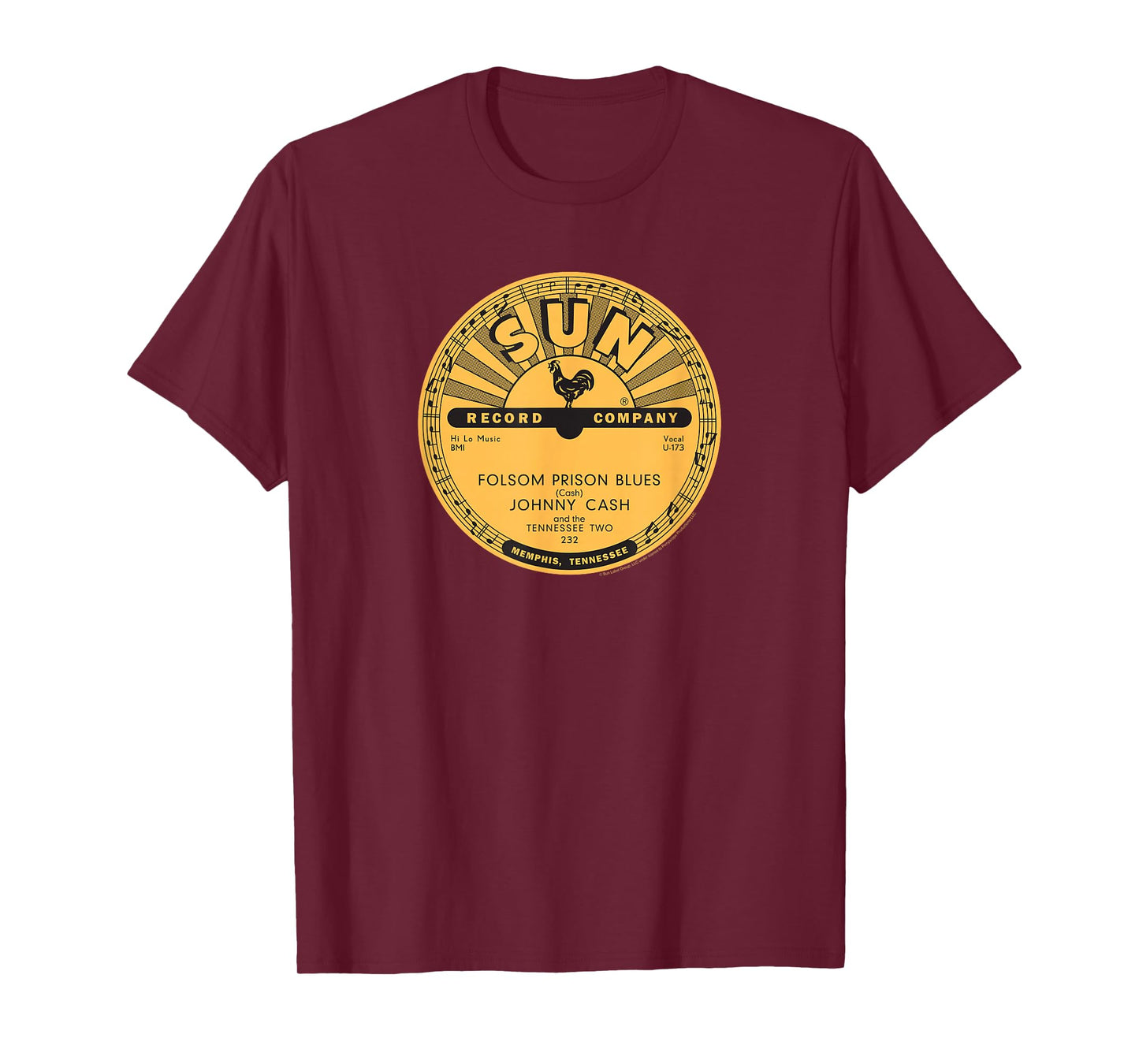 Sun Records Vinyl Johnny Cash Folsom Prison Blues T-Shirt