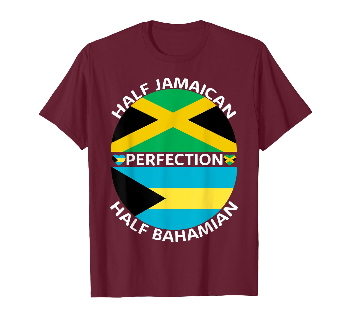 Half Jamaican Half Bahamian Bahamas Jamaica Flag Men Women T-Shirt