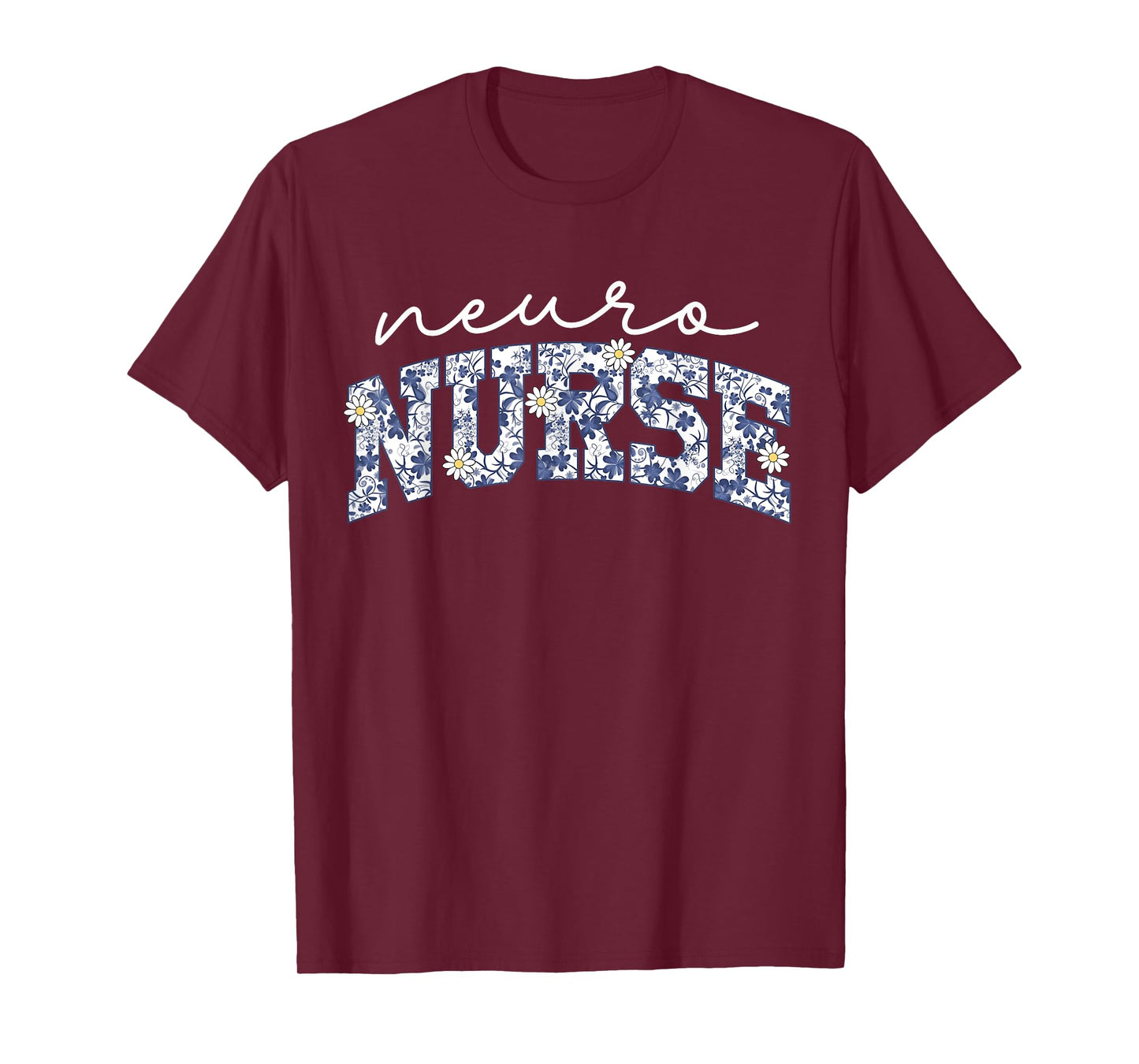 Retro Floral Neuro Nurse Neurology Neurologist RN Nurse Week T-Shirt