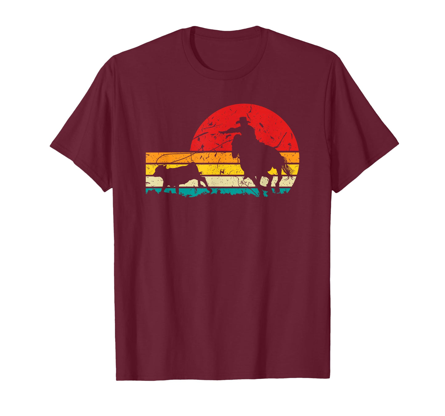 Breakaway Roping Cowboy Retro Rodeo Graphic Calf Roping T-Shirt