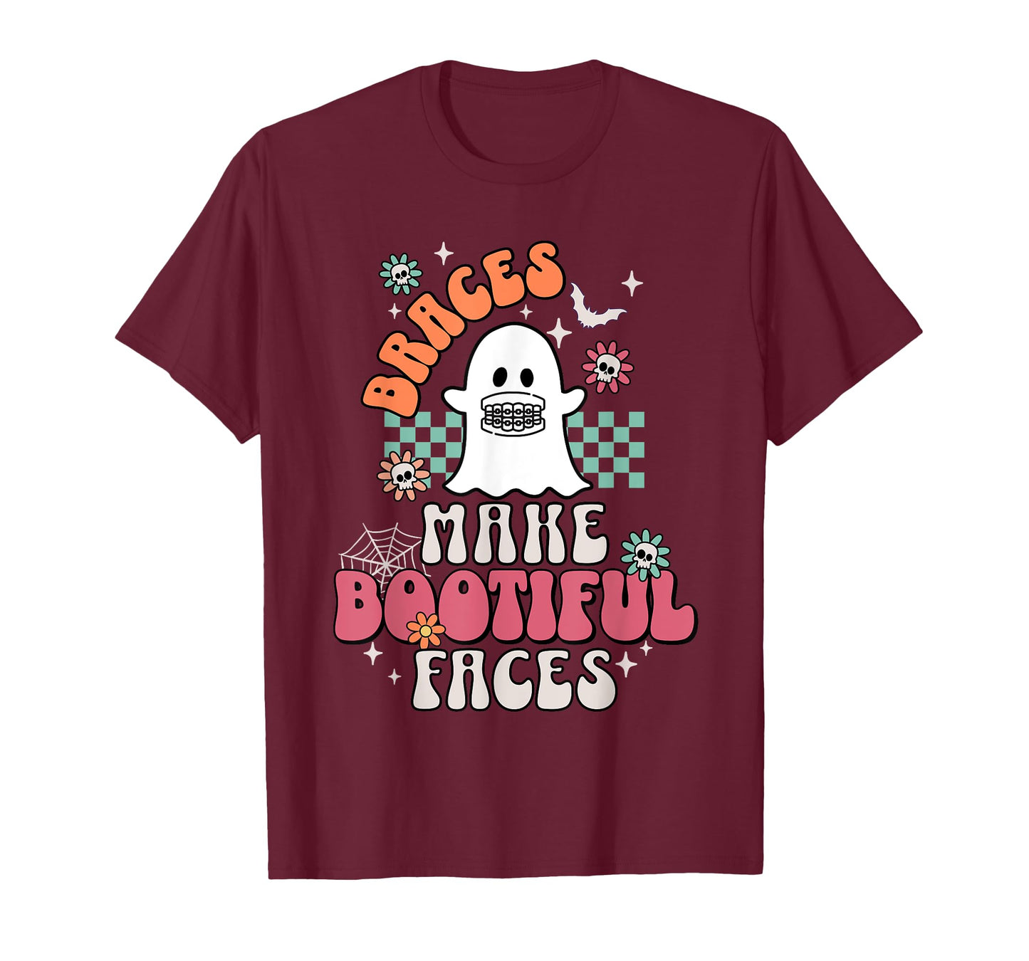 Braces Make Beautiful Faces Groovy Orthodontist Halloween T-Shirt
