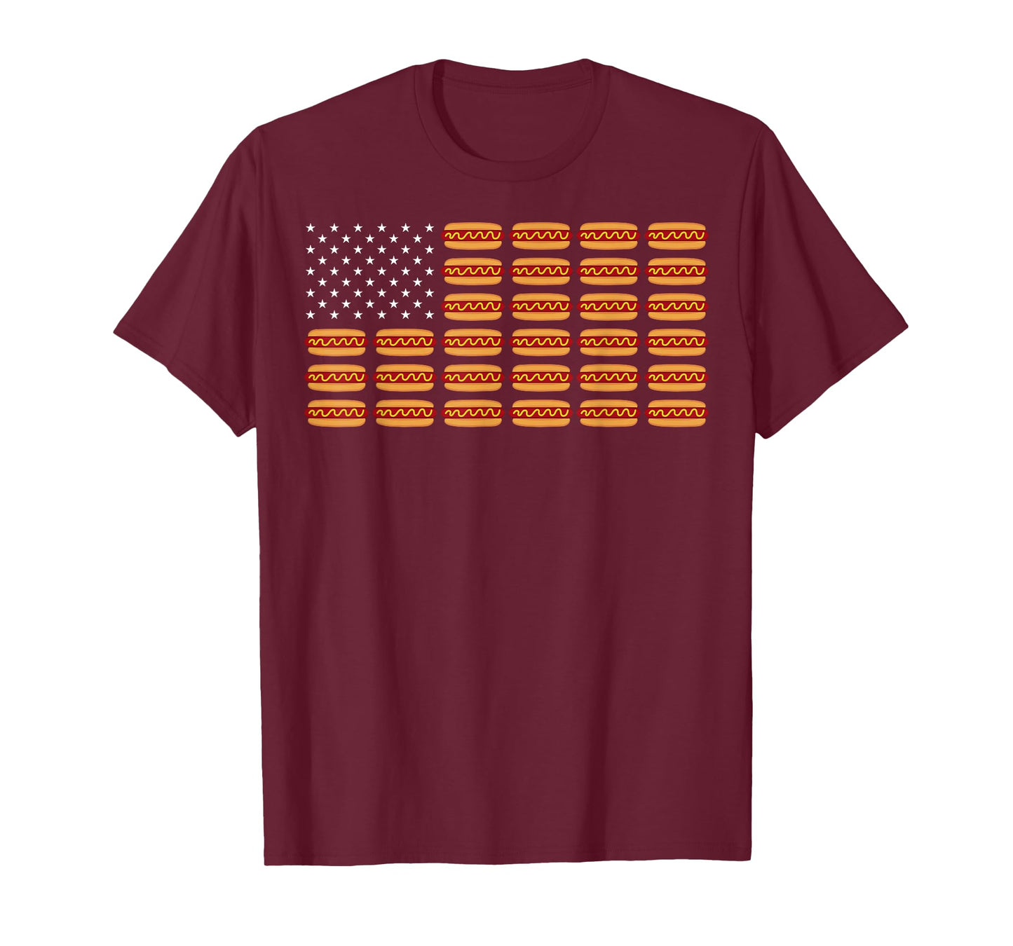 Hot Dog 4 July American Flag Independence Day Hotdog T-Shirt