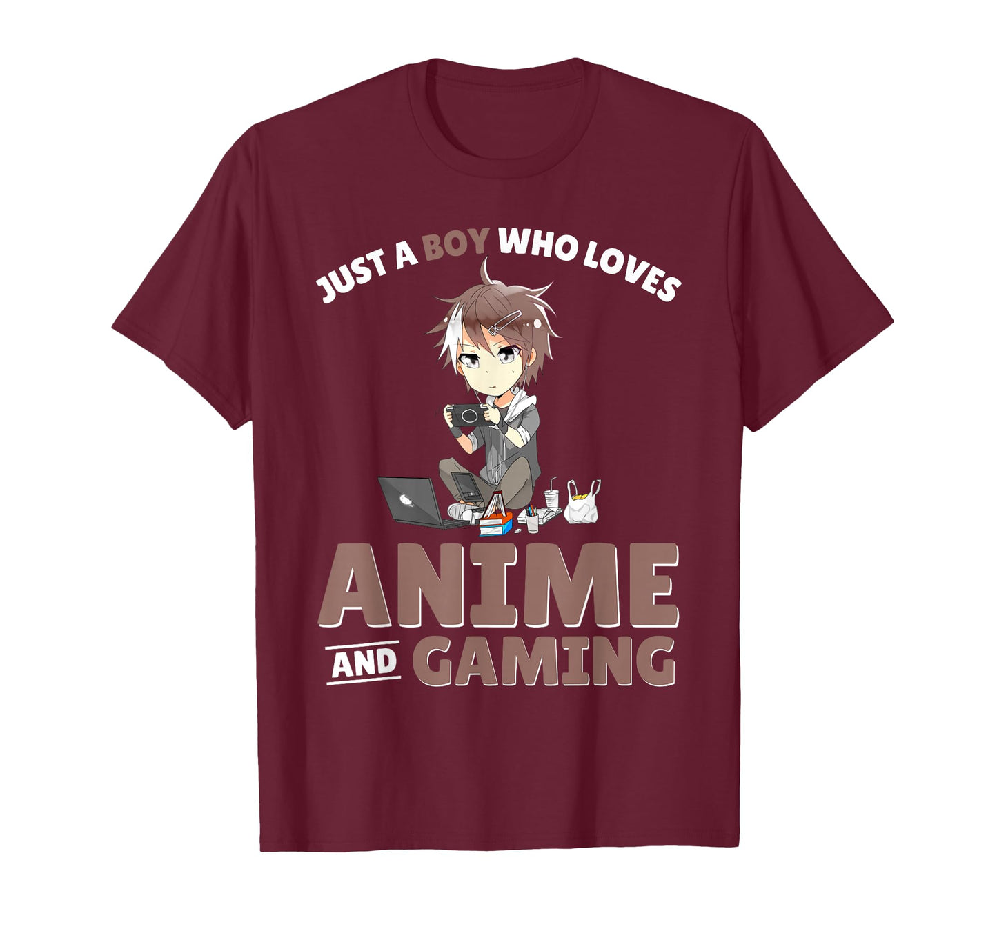 Just A Boy Who Loves Anime And Gaming Gamer Japanese Anime T-Shirt