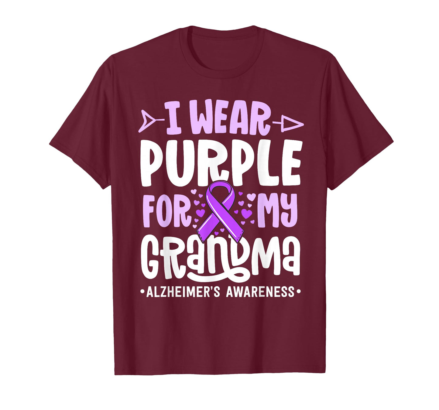 I Wear Purple For My Grandma Alzheimers Family Awareness T-Shirt