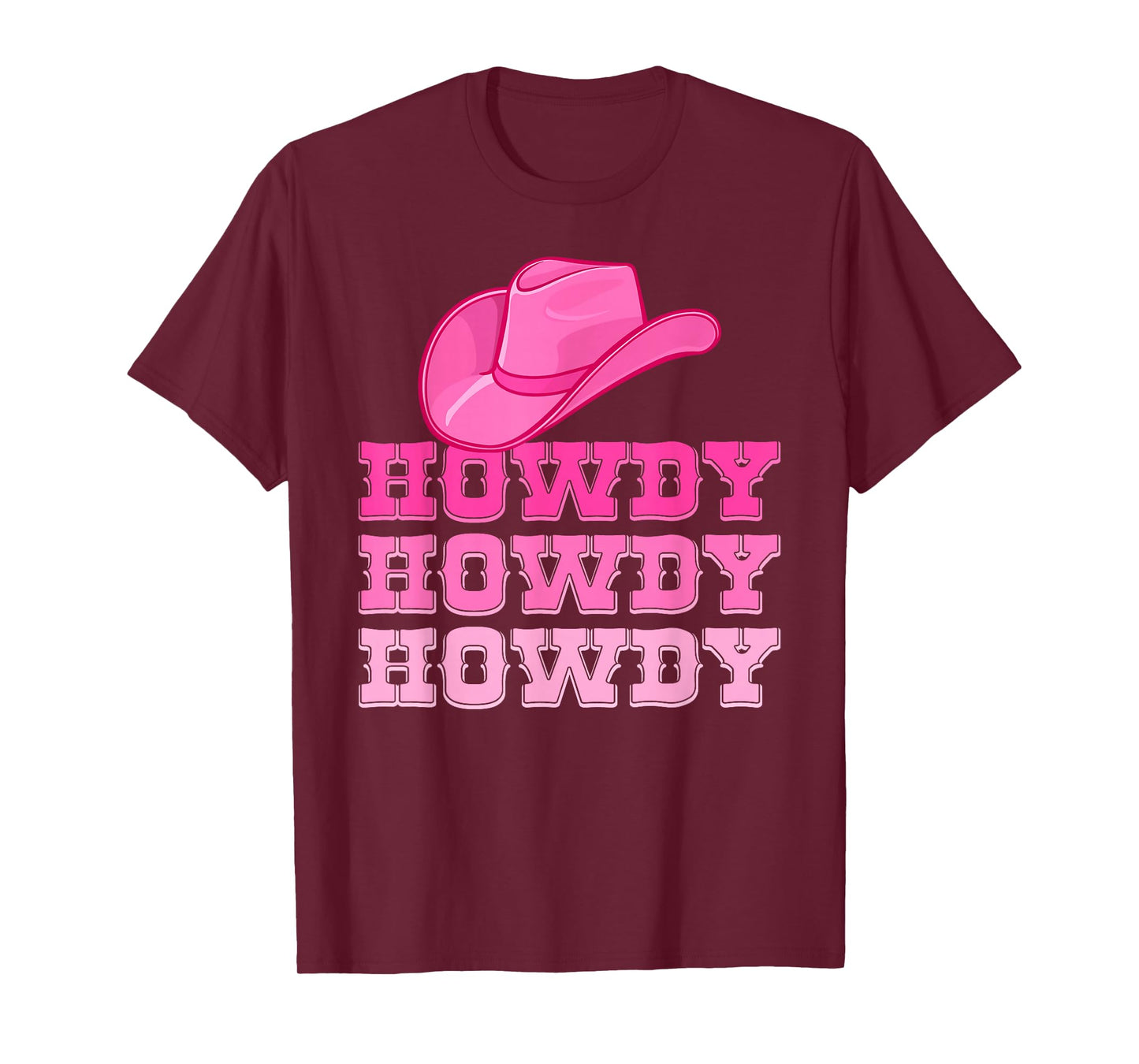 Girls Pink Howdy Shirt Cowgirl Western Country Rodeo T-Shirt