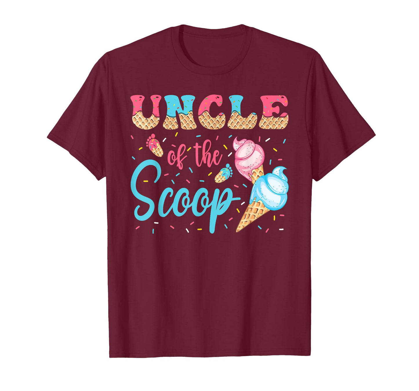 Uncle Of The Scoop Ice Cream Gender Reveal Baby Shower T-Shirt