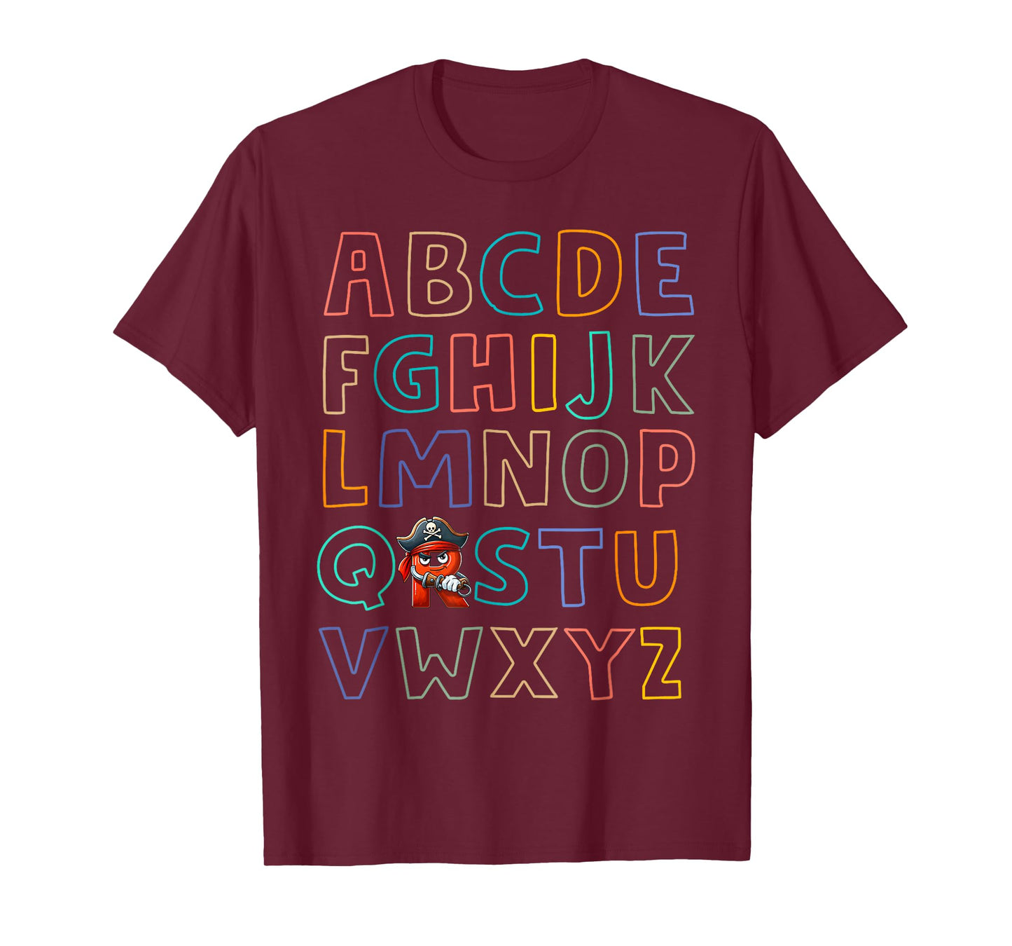Funny Pirate Day Abc's Alphabet R Bandana Eyepatch Halloween T-Shirt