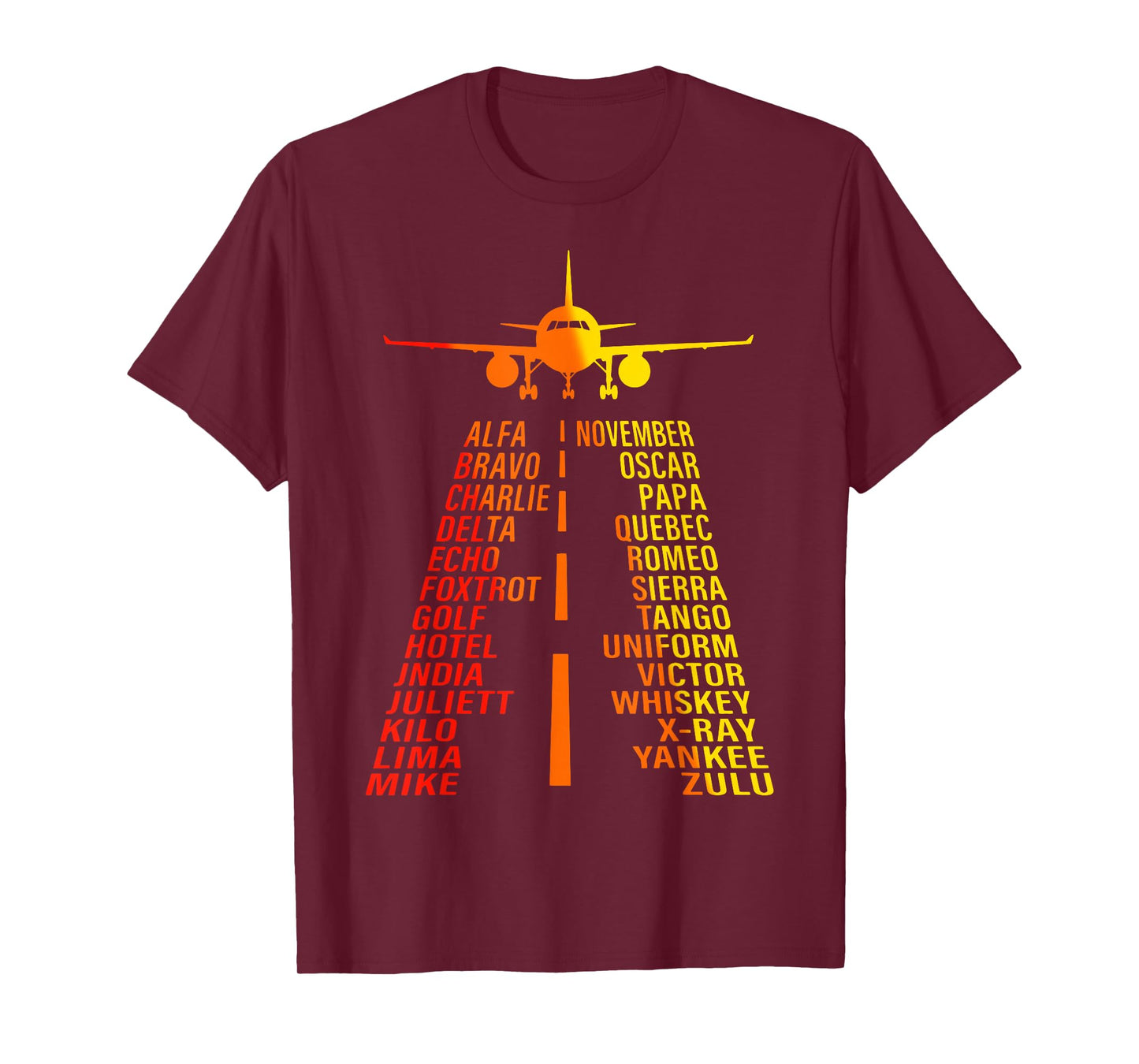 Phonetic Alphabet Airplane Pilot Runway Gift For Men Women T-Shirt