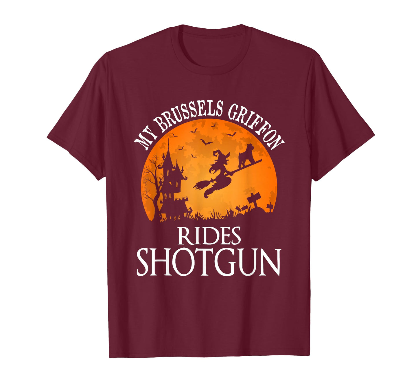 Brussels Griffon Rides Shotgun Dog Lover T-Shirt