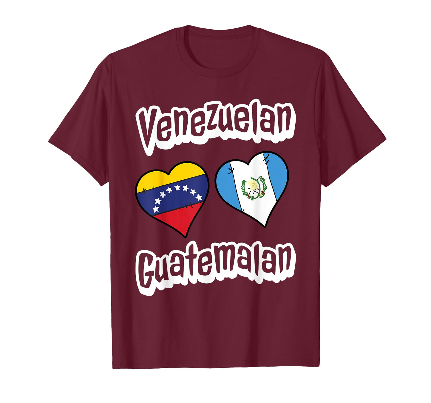 Venezuelan Guatemalan Flag Heart Combo Venezuela Guatemala T-Shirt