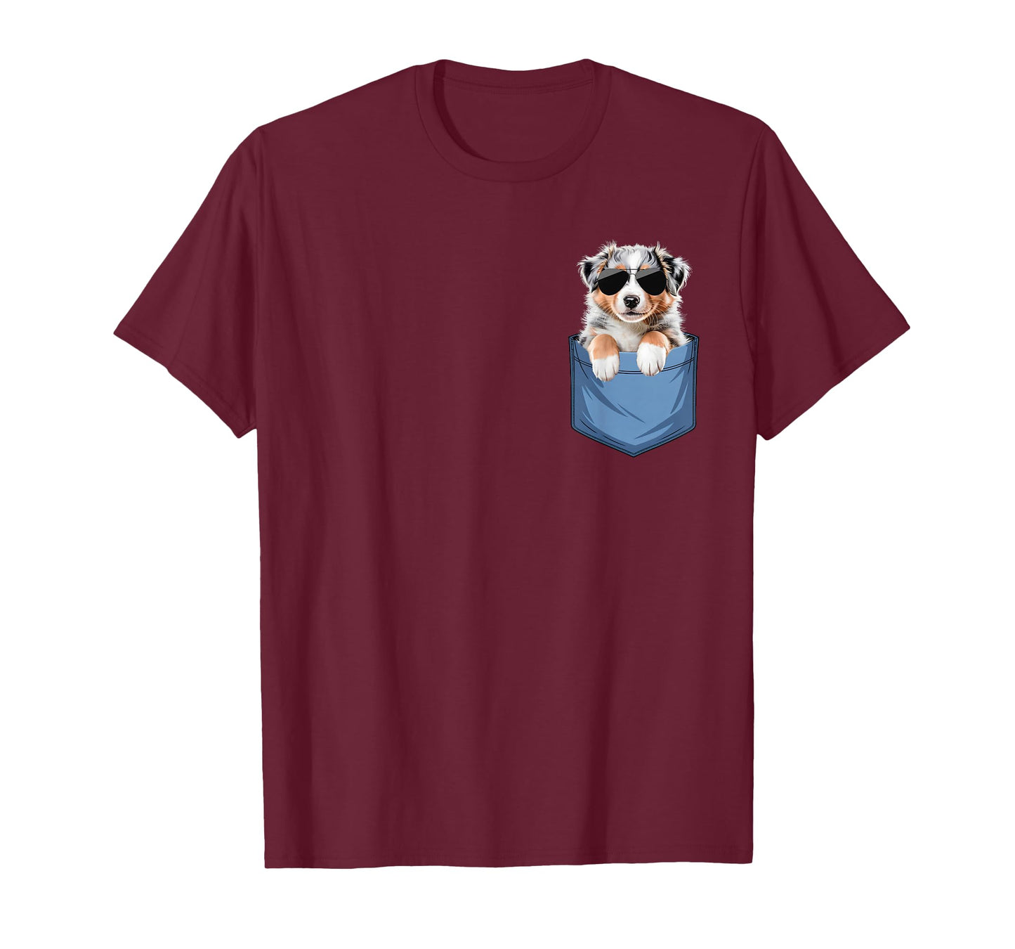 Cute Pocket Australian Shepherd Lover Dog Mom T-Shirt