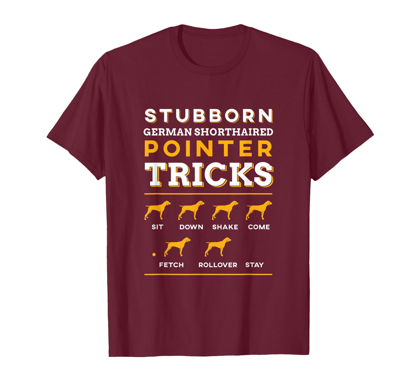 German Shorthair Pointer Funny | Dog Silhouette | T-Shirt Small