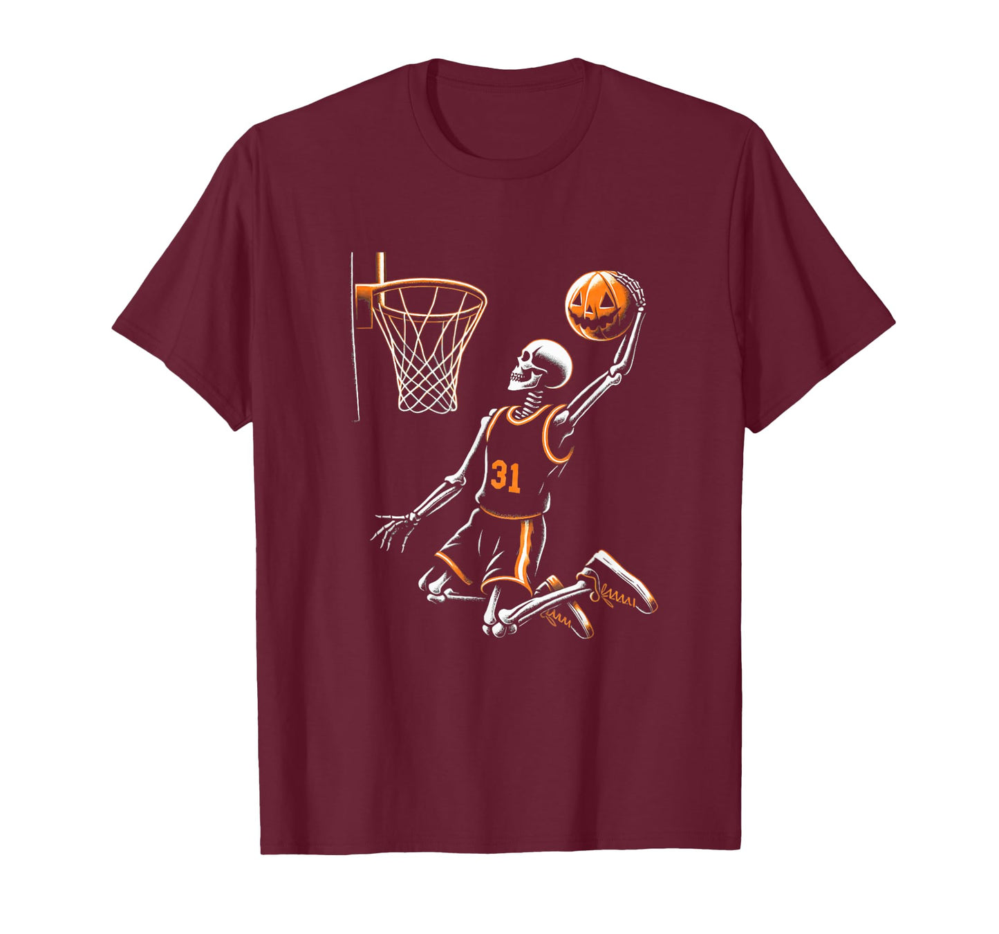 Skeleton Basketball Player Spooky For Halloween T-Shirt