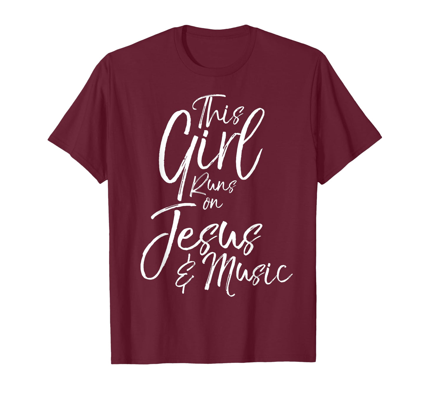 Christian Musician Gift This Girl Runs on Jesus & Music T-Shirt