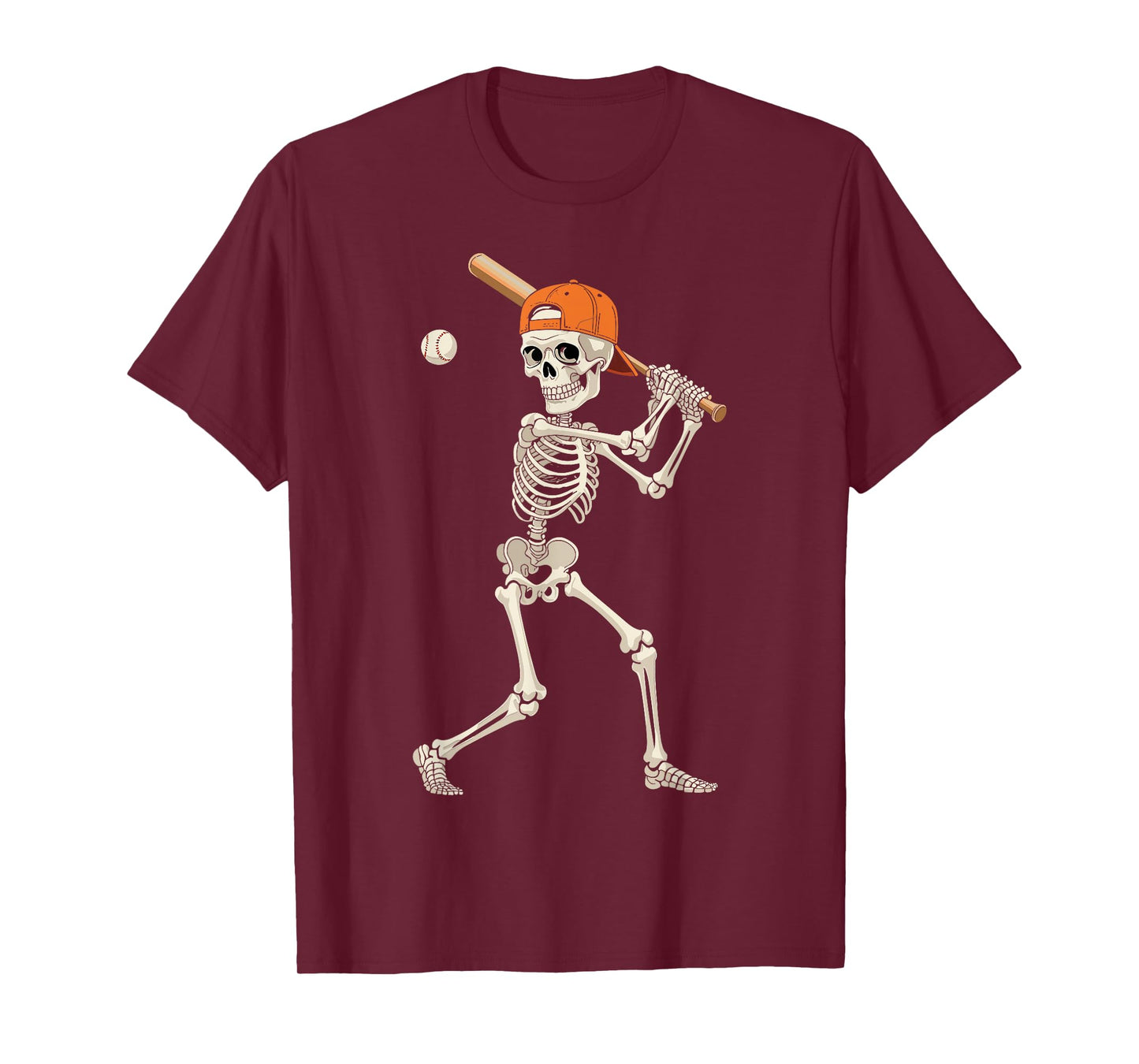 Skeleton Baseball Halloween Costume Funny Men Boys Kids T-Shirt