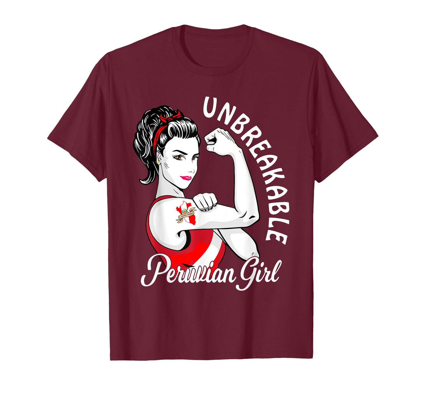 Peruvian Girl Tee Heritage Peru Flag for Girls Women Gift T-Shirt