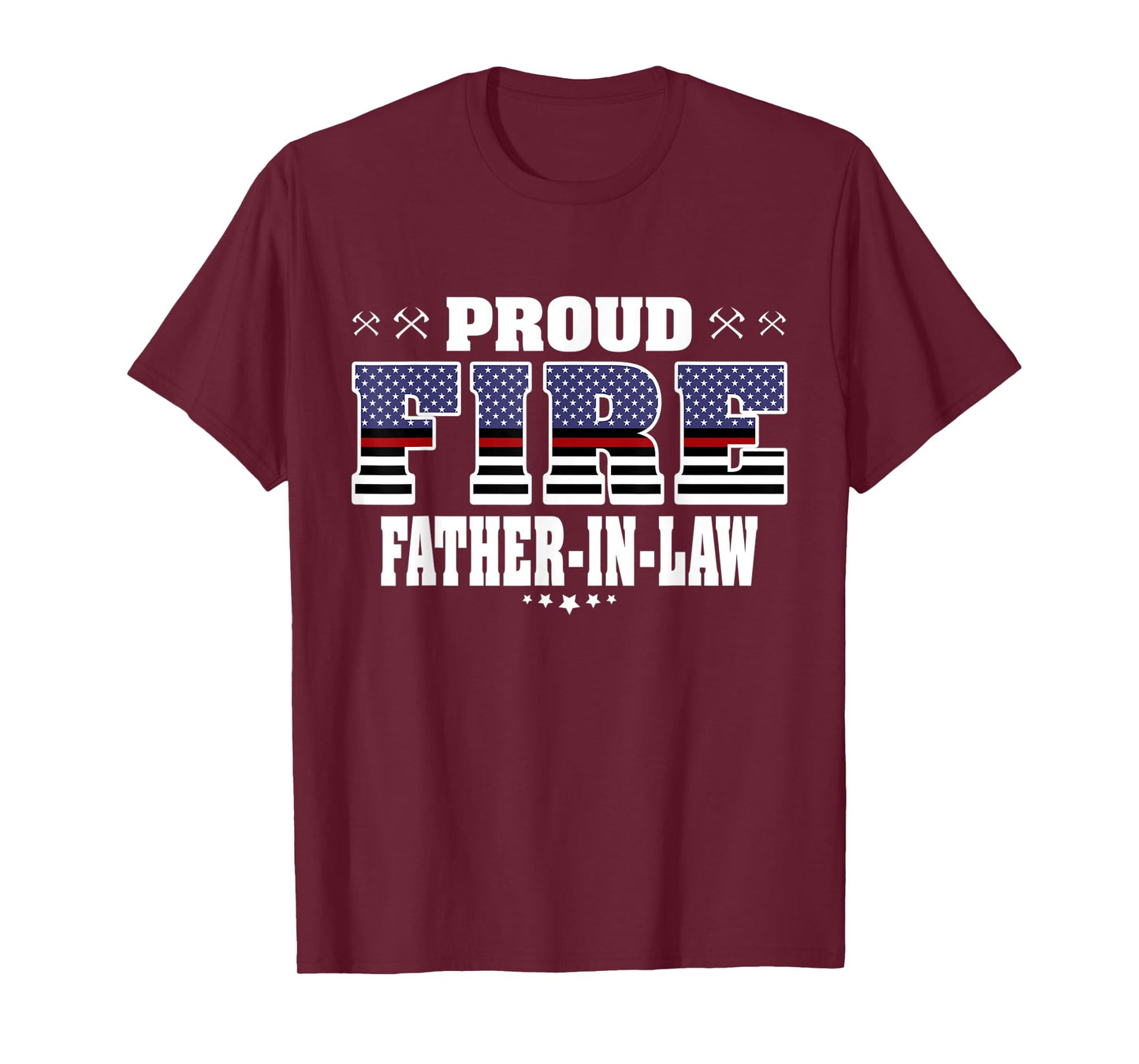 Mens Proud Fire Father-In-Law Thin Red Line Firefighter Family T-Shirt