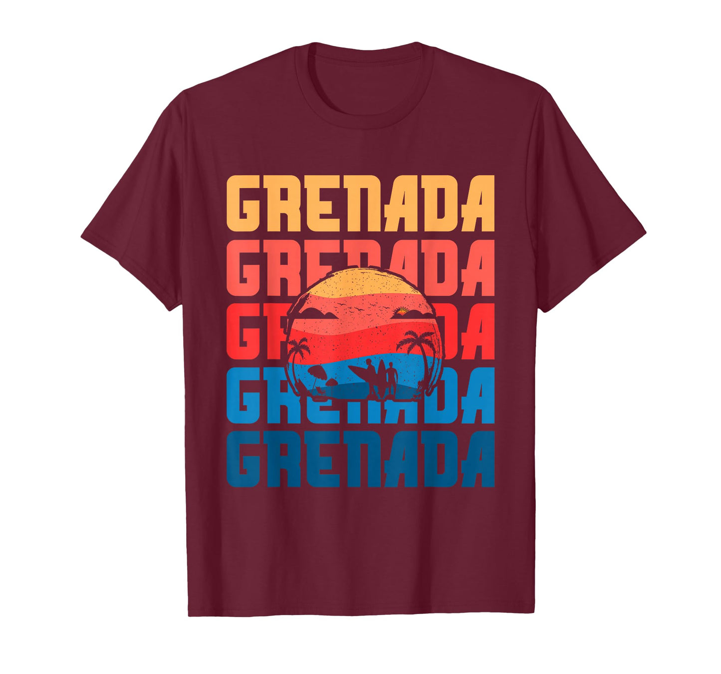 Grenada Vacation Grenadian Surfing Souvenir Retro T-Shirt