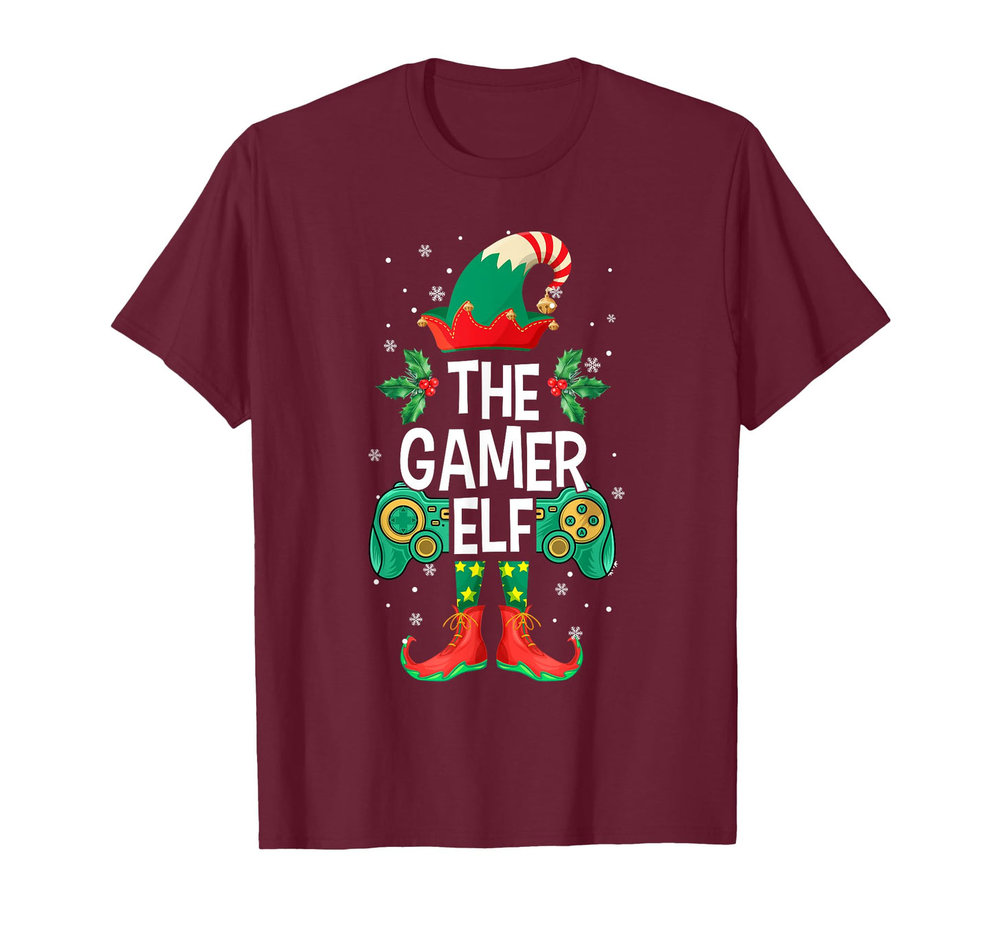 Christmas The Gamer Elf Video Gaming for Men Boys Girls Kids T-Shirt