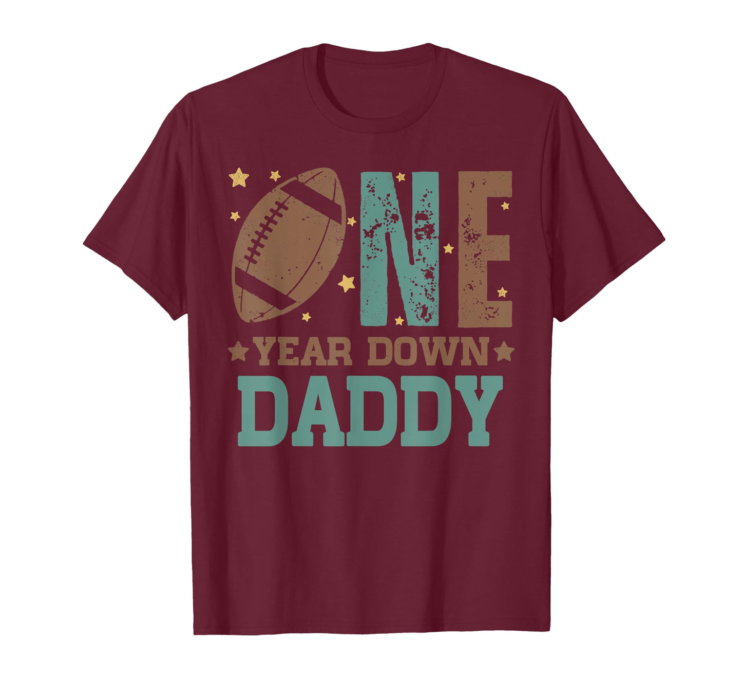 Daddy of the 1 Year old Football 1st Year Down Birthday Boy T-Shirt