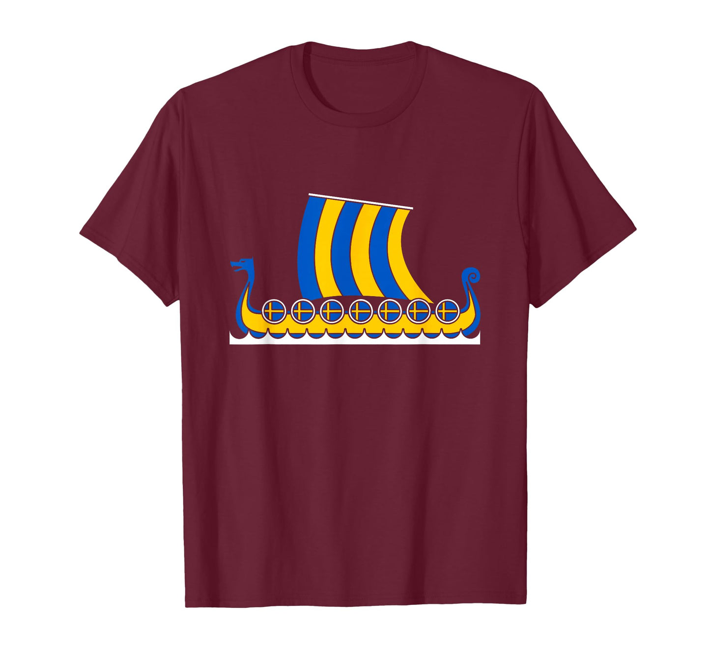 Swedish Viking Ship Sverige Sweden Flag Dragon Boat Viking T-Shirt