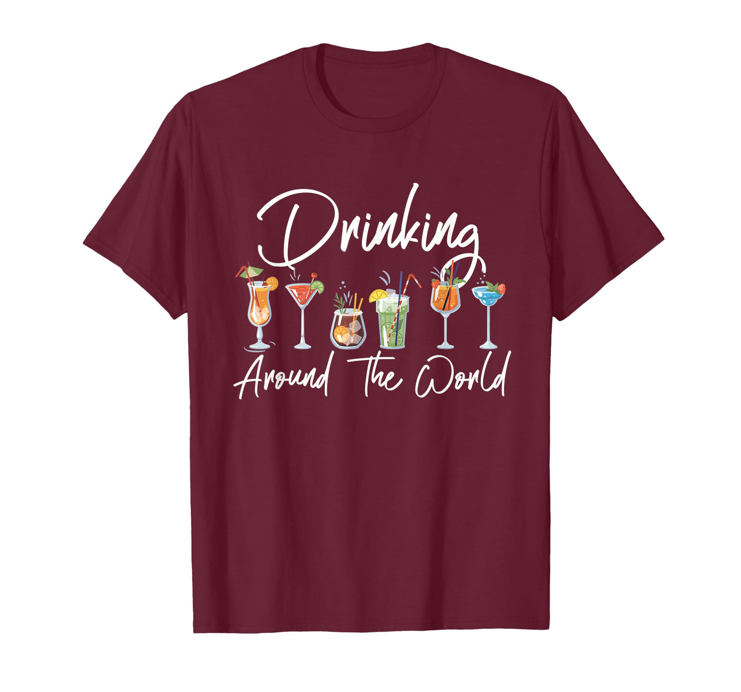 Drinking Around the World Adult Vacation Showcase 11 Country T-Shirt