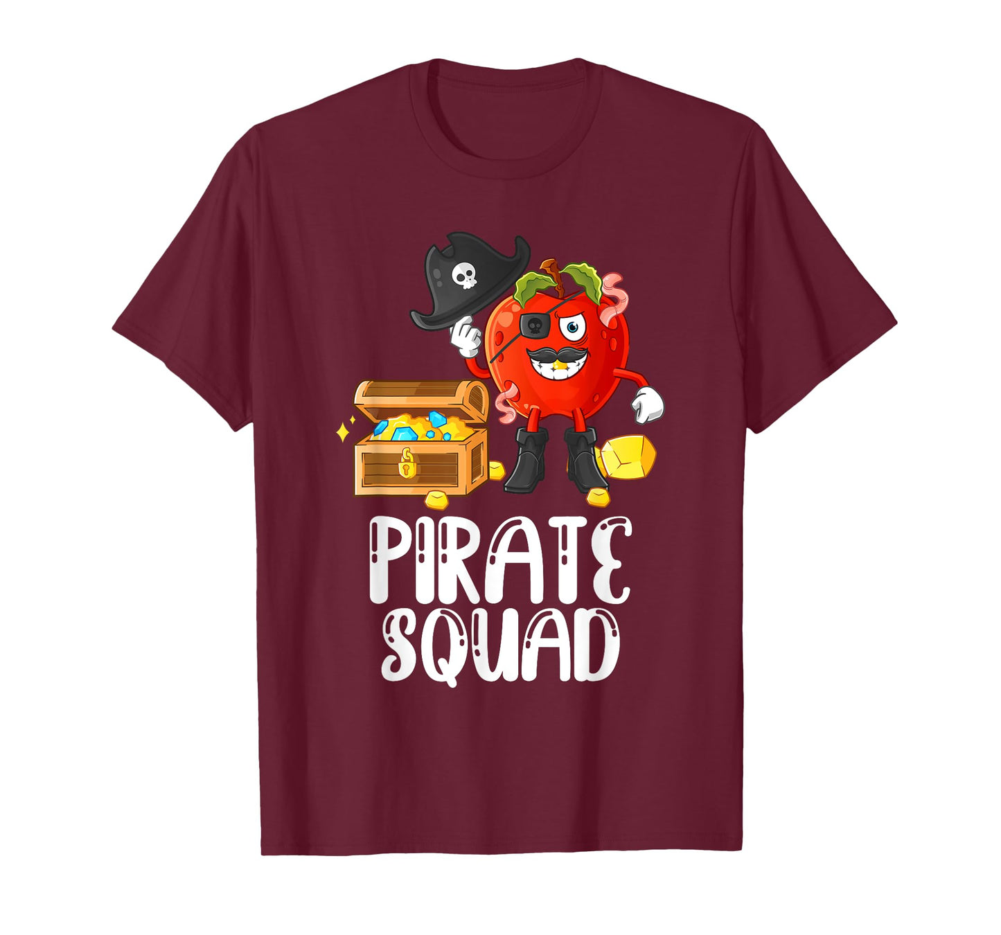 Pirate Squad Funny Apple Teacher Talk Like Pirate Day T-Shirt