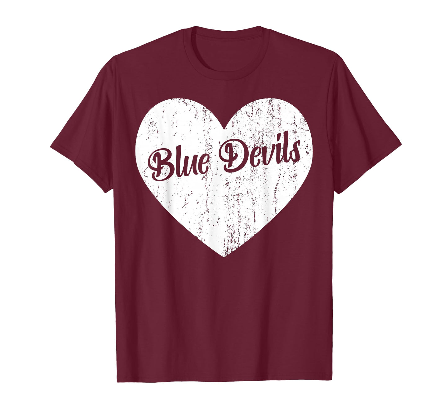 Blue Devils School Sports Fan Team Spirit Mascot Heart Gift T-Shirt
