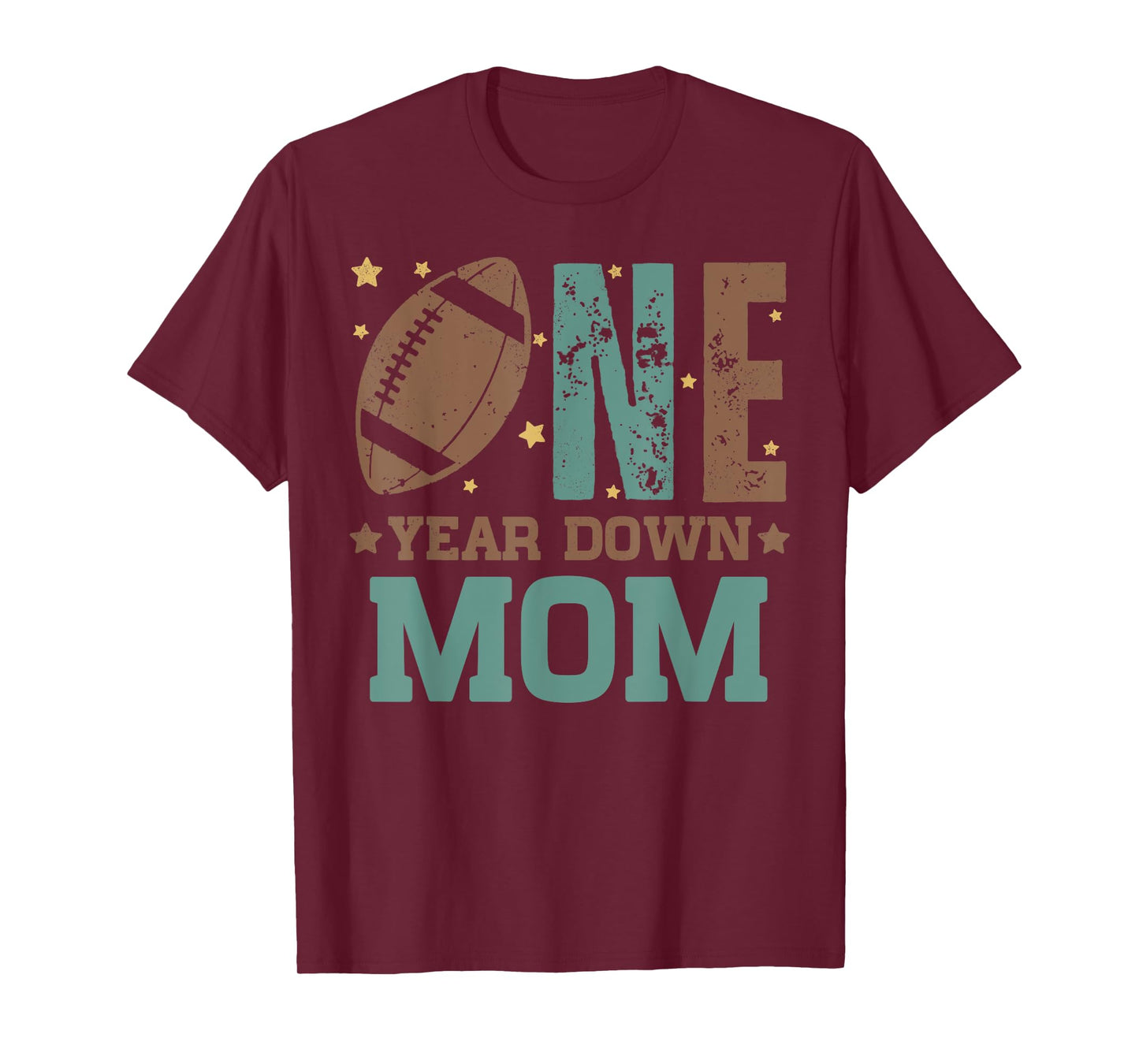 Mom of the 1 Year old Football 1st Year Down Birthday Party T-Shirt