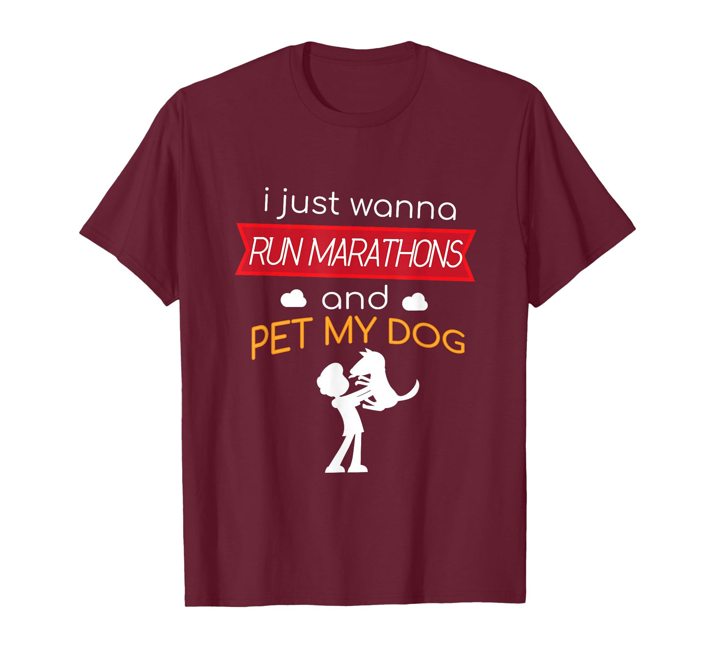 Marathon and Pet My Dog Runner Race T-Shirt Half Running T-Shirt